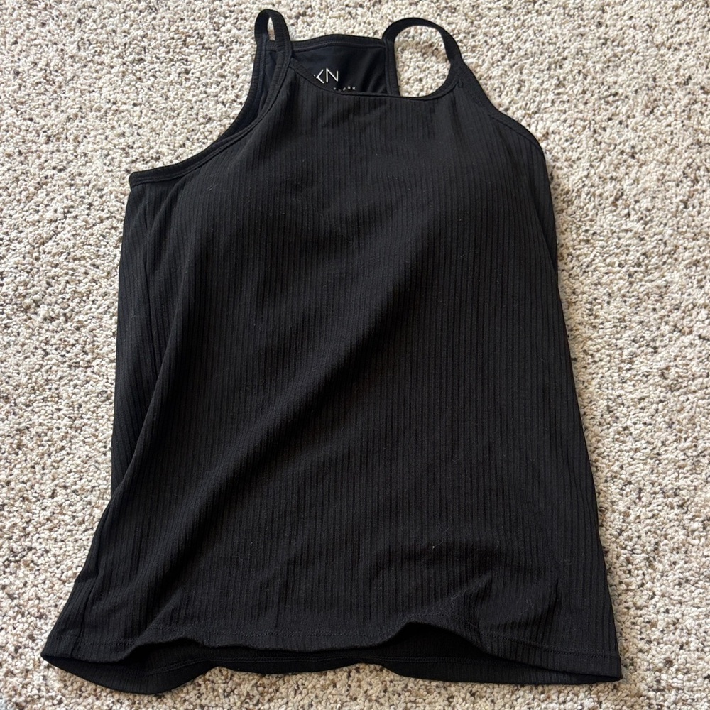 Athletic Klassy Network Black Ribbed Tank Top